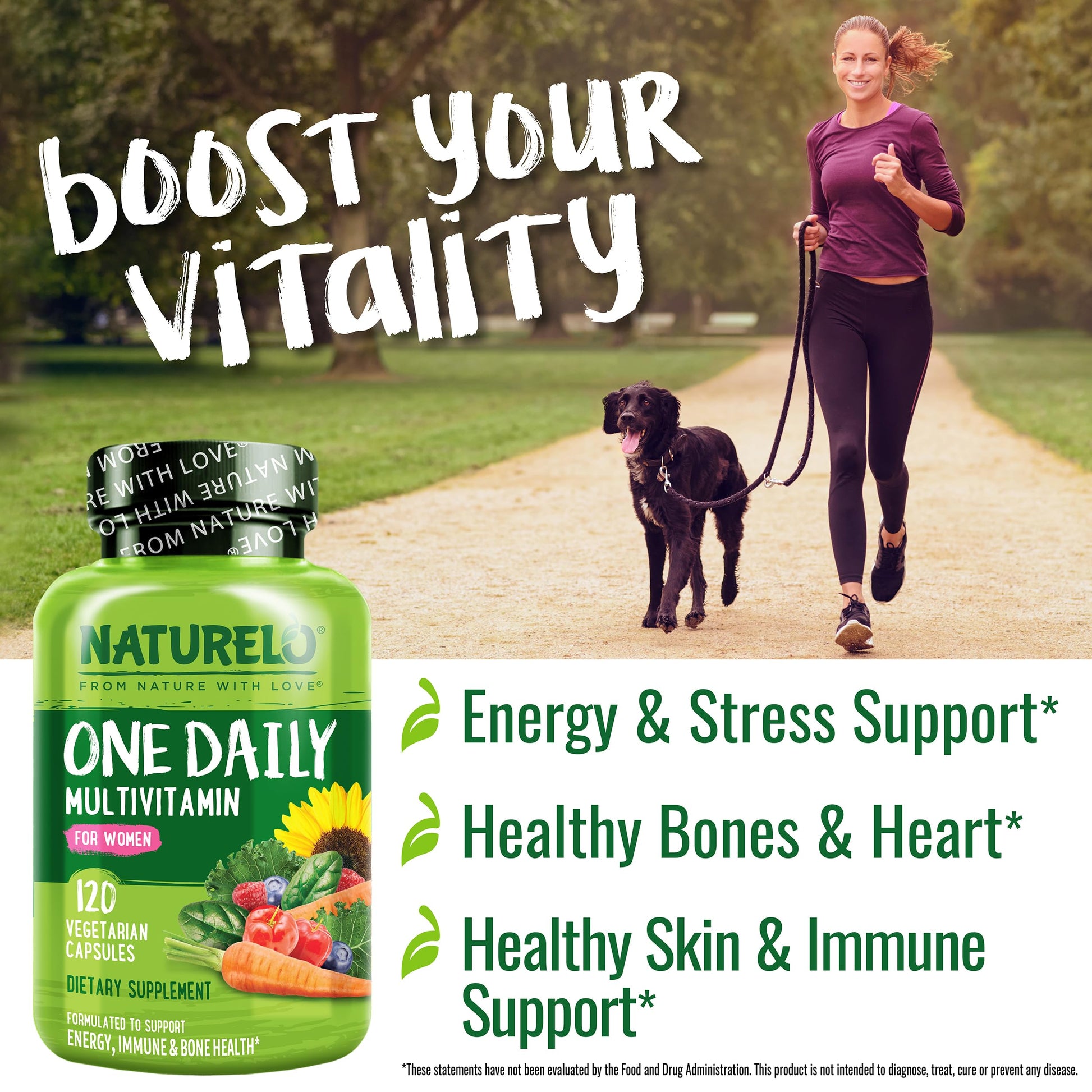 NATURELO One Daily Multivitamin for Women - Energy Support - Whole Food Supplement NATURELO uk supplements