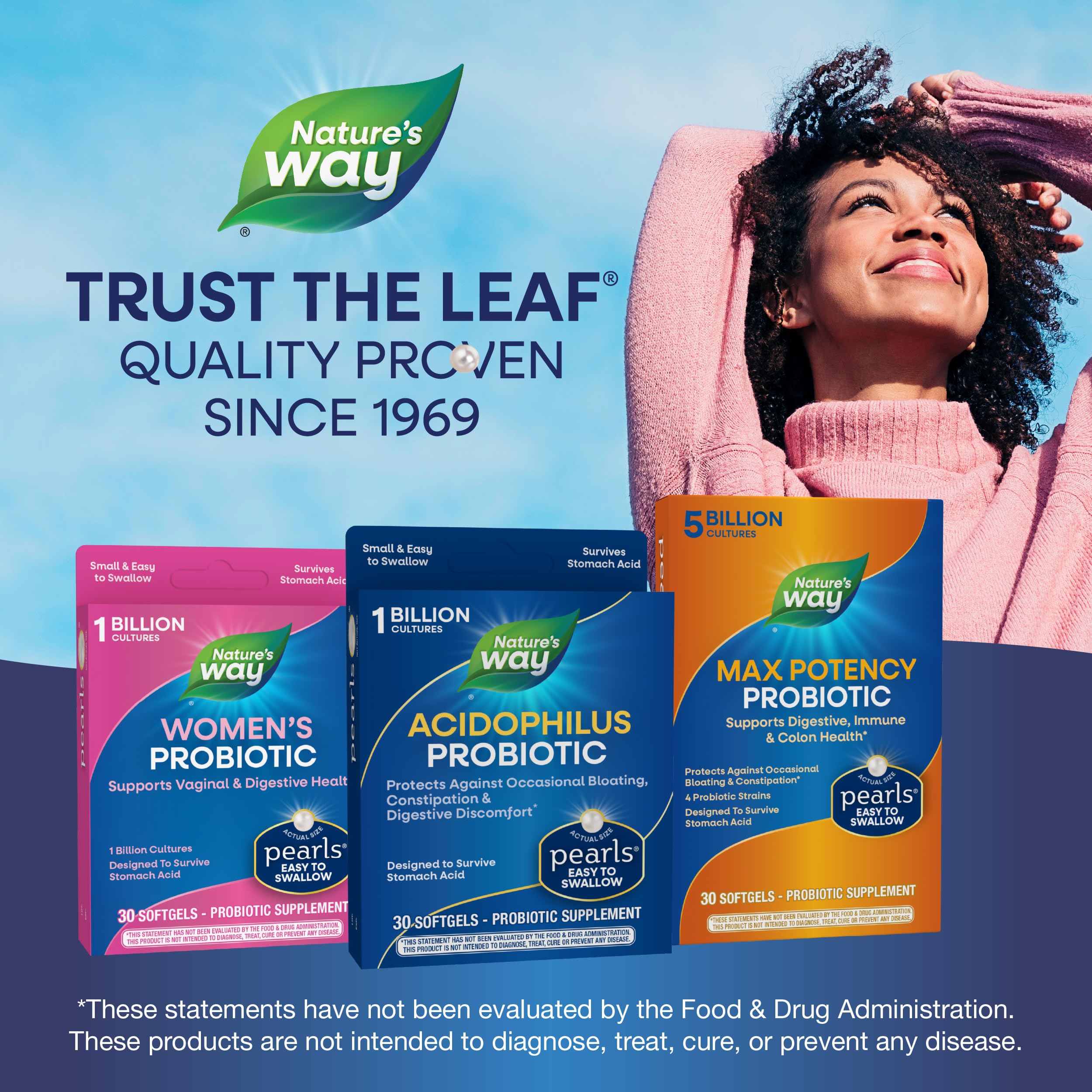 Nature's Way Acidophilus Probiotic Pearls, Supports Digestive Balance & Gut Health, Reduce Occasional Constipation and Bloating*, 1 Billion Cultures, 30 Softgels Nature's Way uk supplements