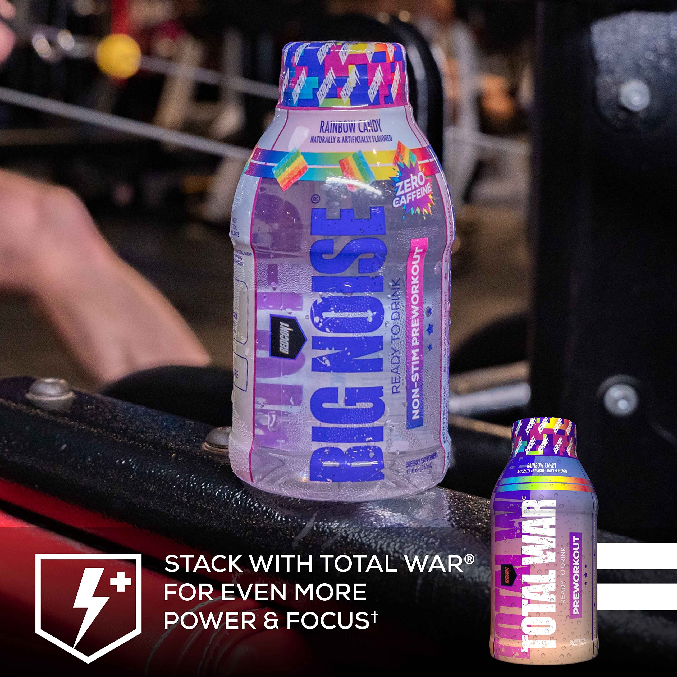 REDCON1 Big Noise RTD Pre Workout Drink, Rainbow Candy - Caffeine-Free Ready-to-Drink REDCON1 uk supplements