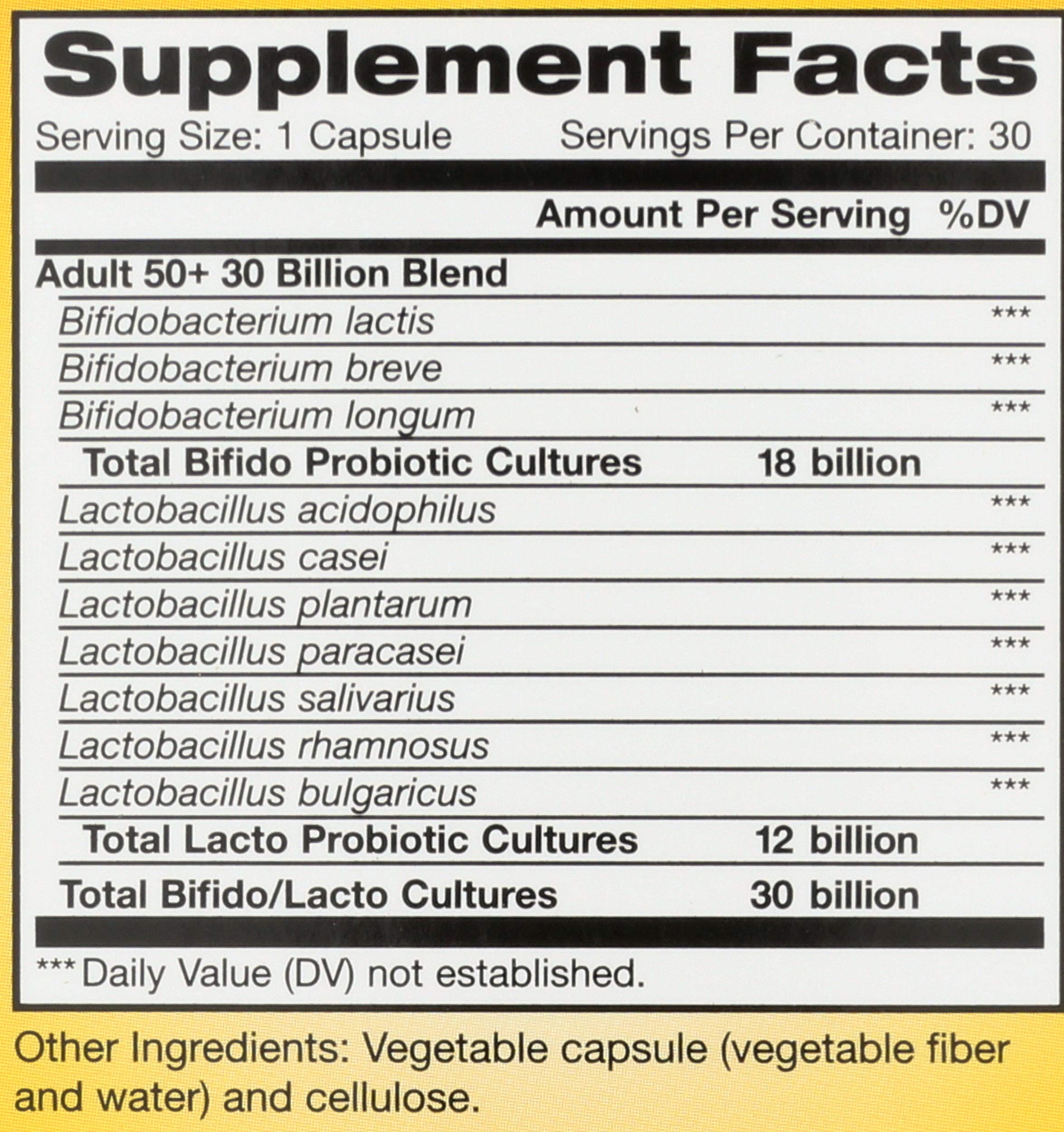 Renew Life Probiotic Adult 50 Plus Probiotic Capsules, Daily Supplement Supports Urinary, Digestive and Immune Health, L. Rhamnosus GG, Dairy, Soy and gluten-free, 30 Billion CFU, 30 Count Renew Life uk supplements