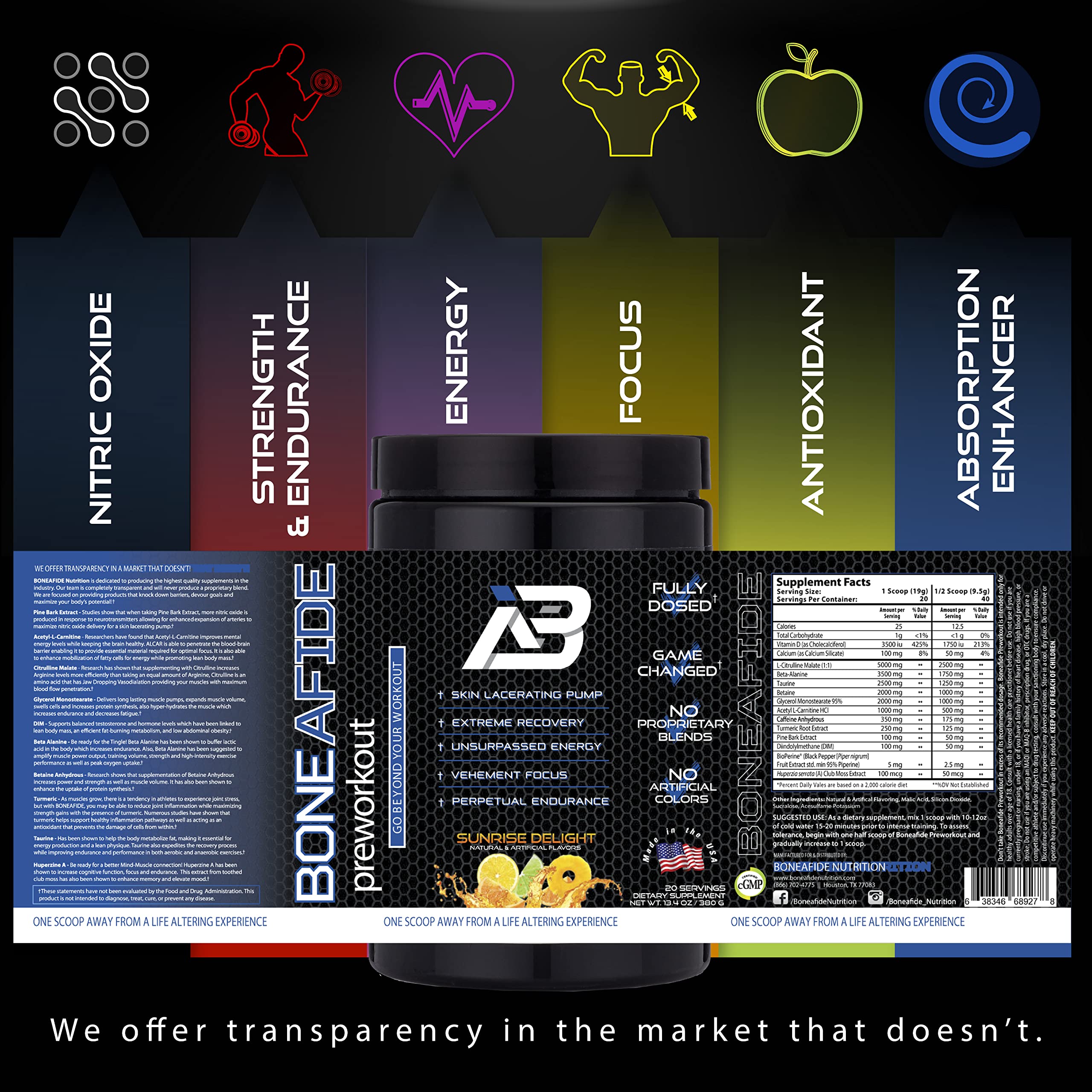 Boneafide Preworkout (Sunrise Delight) Boneafide Nutrition uk supplements