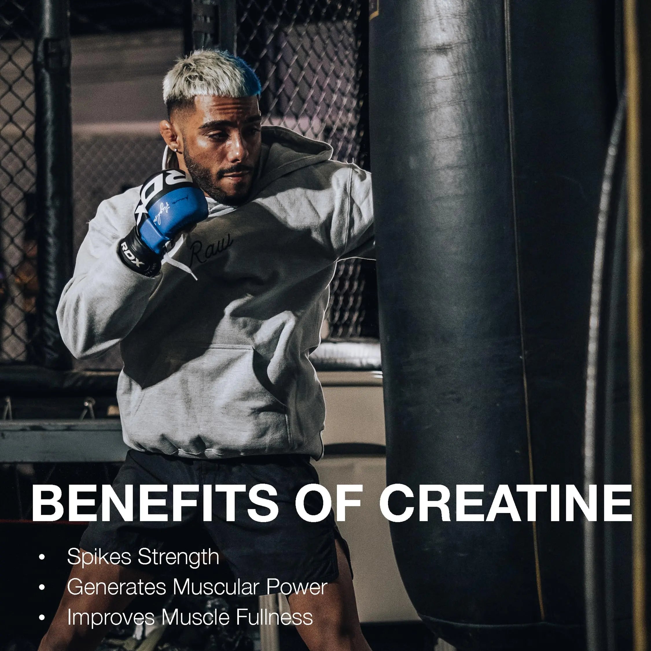 RAW Nutrition Creatine Monohydrate Powder, Blue Raspberry (30 Servings) - Micronized Creatine Monohydrate Supplement for Workout Performance, Build Muscle & Strength RAW uk supplements