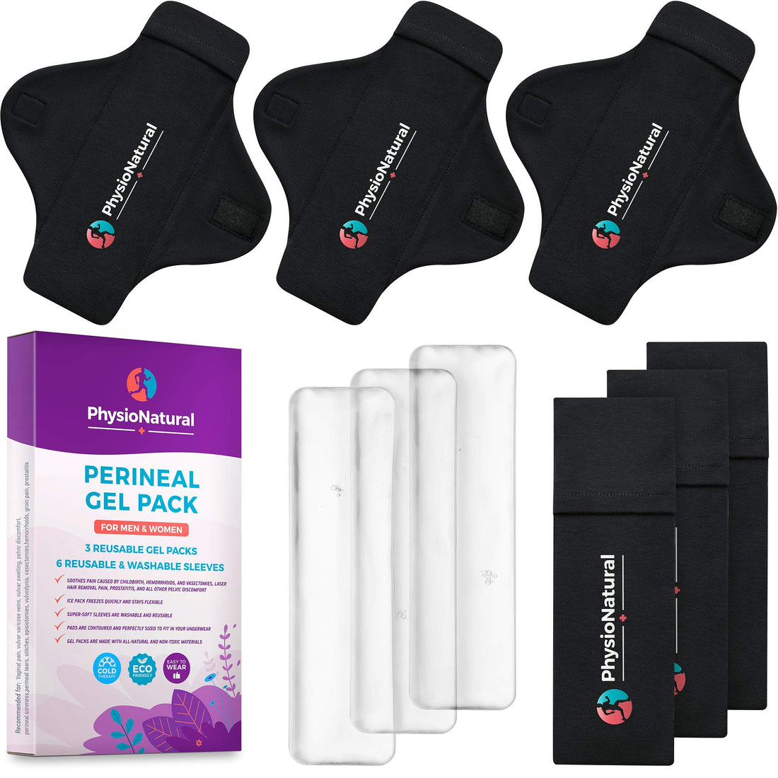 Reusable Perineal Ice Packs with Washable Sleeves – for Hemorrhoids, Postpartum Vaginal Pain PhysioNatural uk supplements