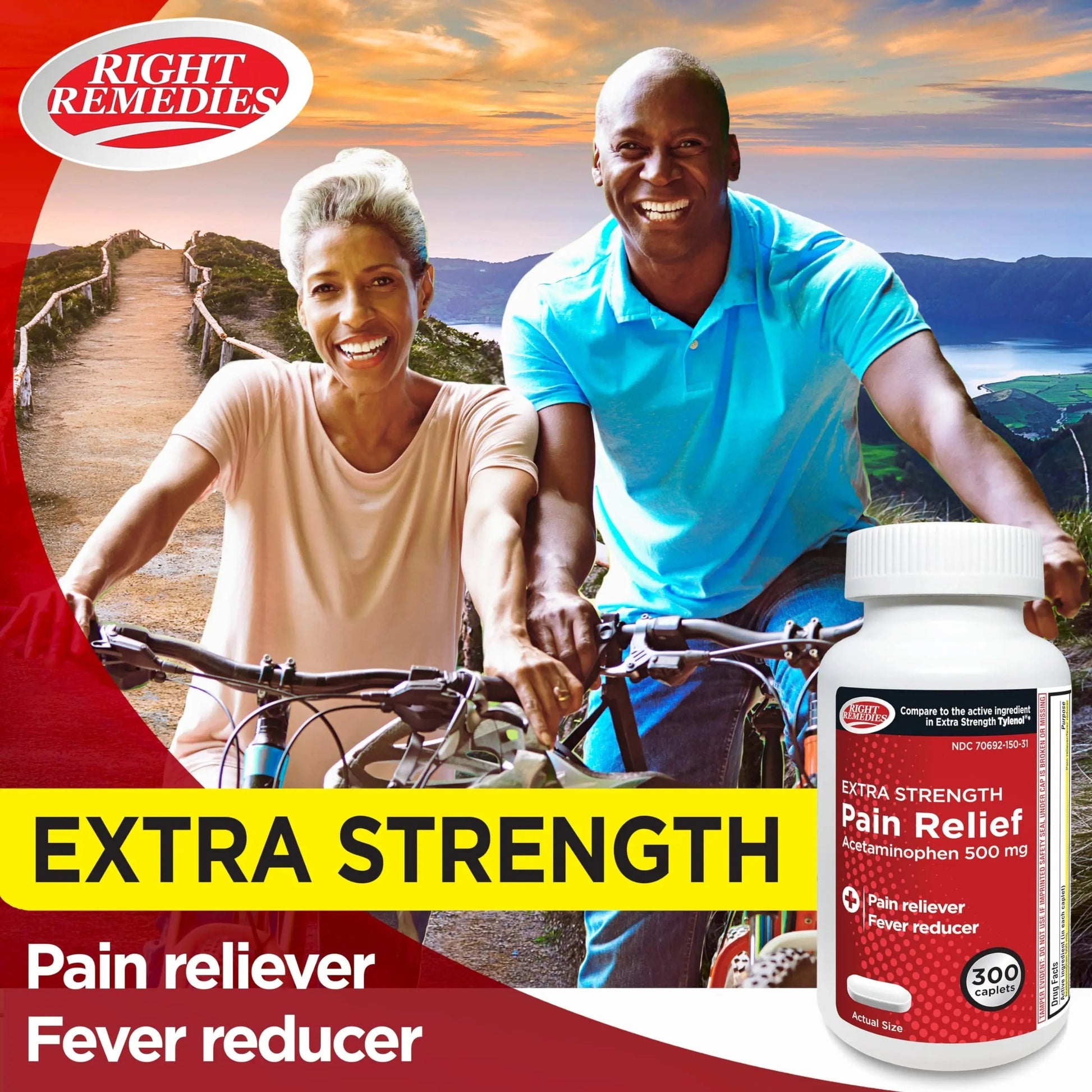 RIGHT REMEDIES Extra Strength Pain Relief, Acetaminophen 500 mg Caplets, Pain Reliever & Fever Reducer, Value Pack (300 Count), Compare to the Active Ingredient in Extra Strength Tylenol® RIGHT REMEDIES uk supplements