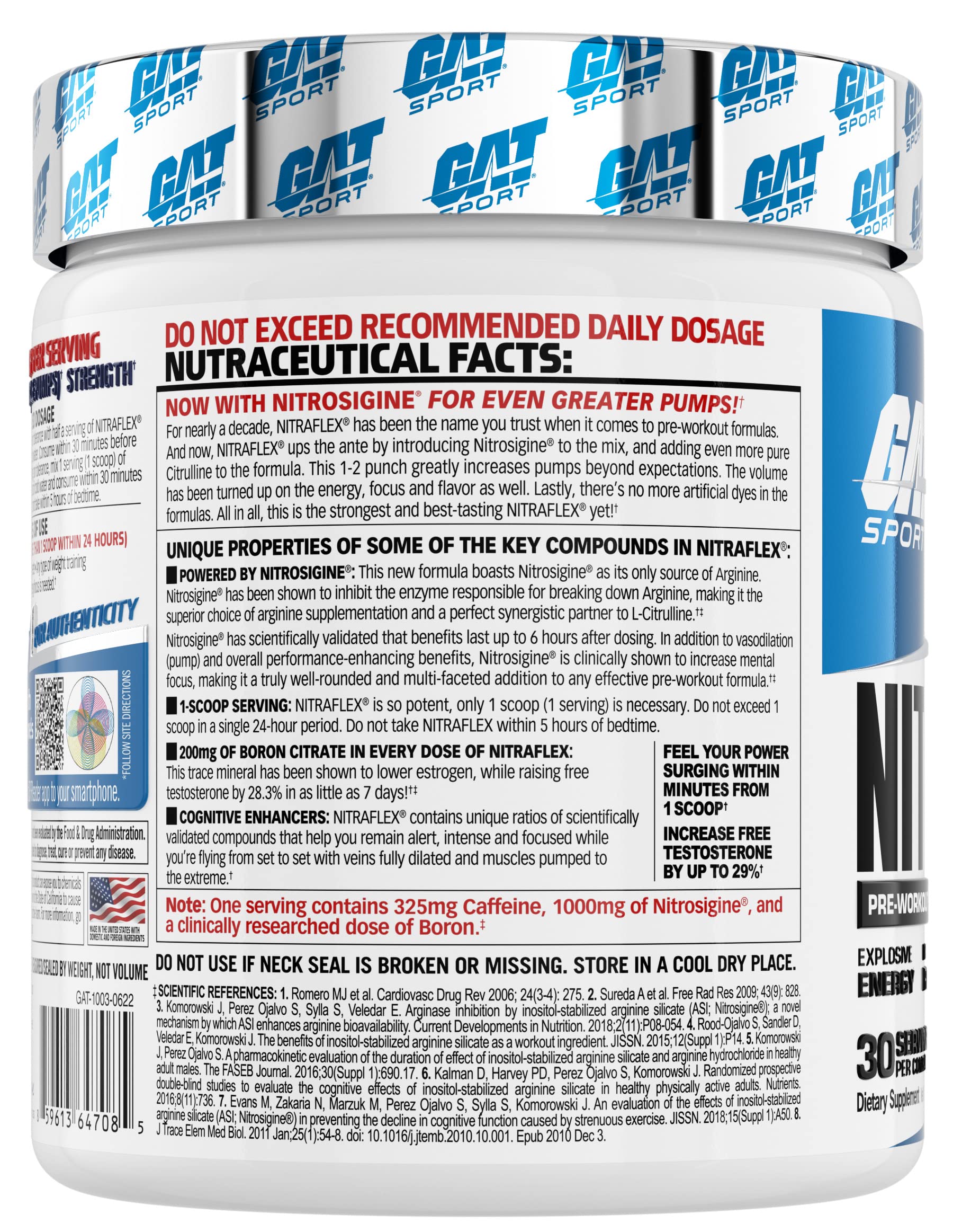 GAT SPORT Nitraflex Advanced Pre-Workout Powder, Increases Blood Flow GAT SPORT uk supplements