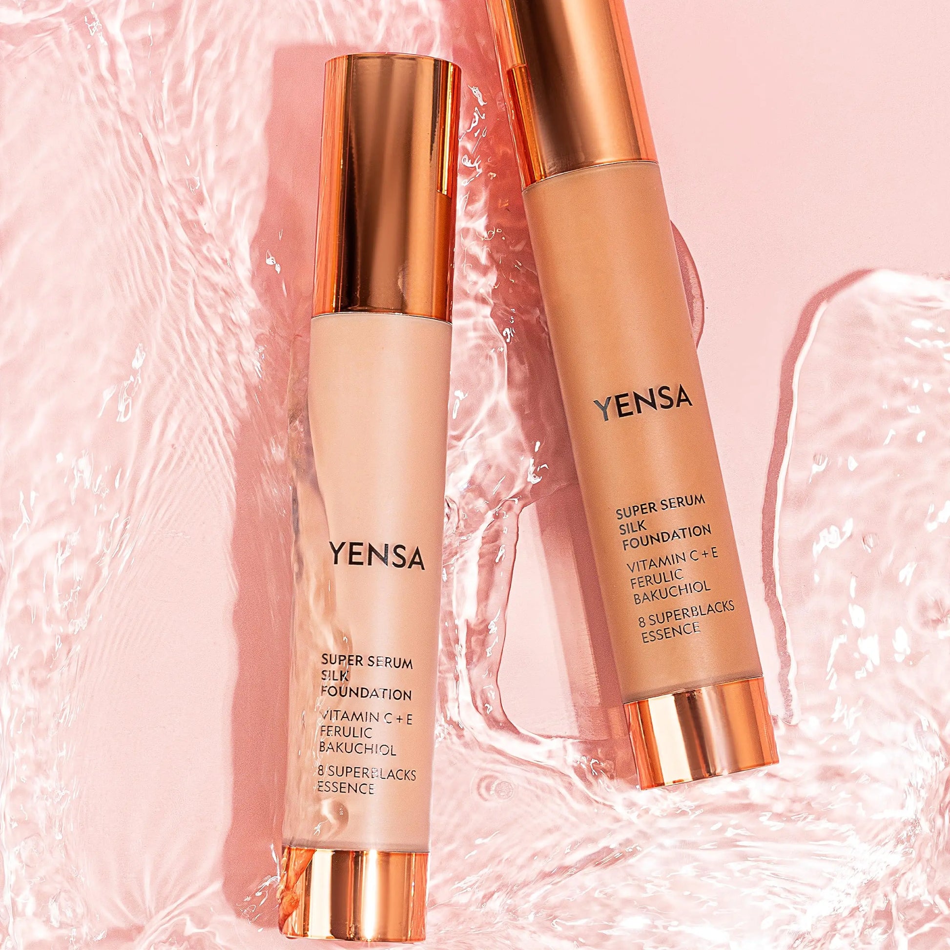YENSA Serum Foundation Makeup - Super Silk Full Coverage Foundation Enriched with Peptides, Vitamin C & Ferulic Acid to Help Reduce Fine Lines, Wrinkles & Dark Circles - Light 1 (1 oz) YENSA uk supplements