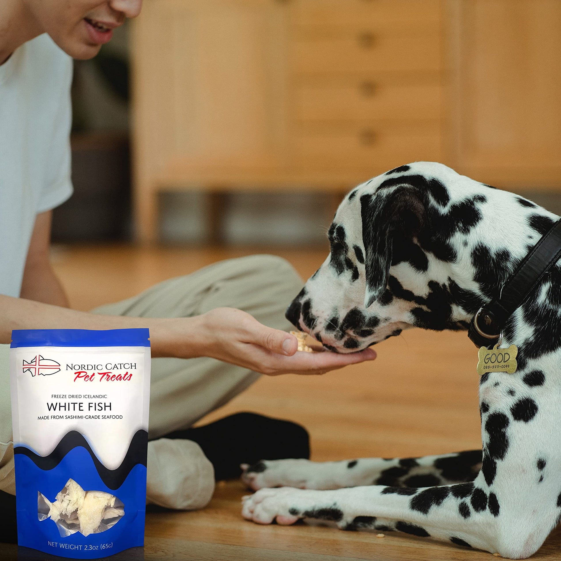 Nordic Catch Freeze Dried Fish Pet Treats from Iceland - Pure, All Natural Seafood Snacks for Dogs, Cats and Other Pets - Human Safe Ingredients, Made from Sashimi Grade Seafood - White Fish Nordic Catch uk supplements