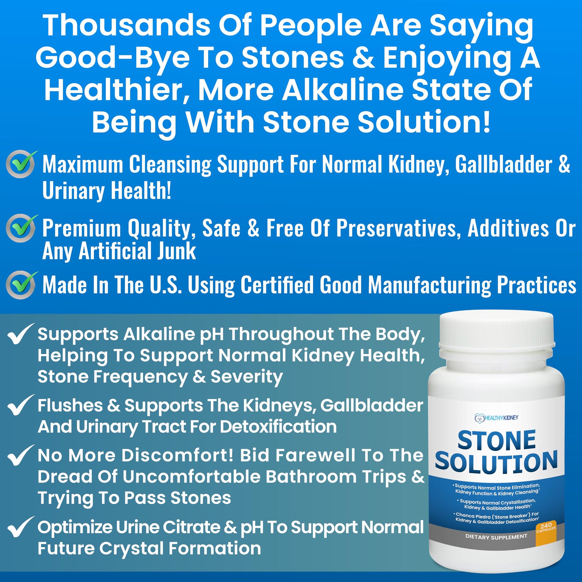 Stone Solution Capsules- Natural Dissolver, Kidney Stone Support & Kidney Cleanser Chanca Piedra Stone Breaker Gallbladder Cleanse, Flush & Stop Recurrence, Stone Relief 60 Servings Kidney Restore uk supplements