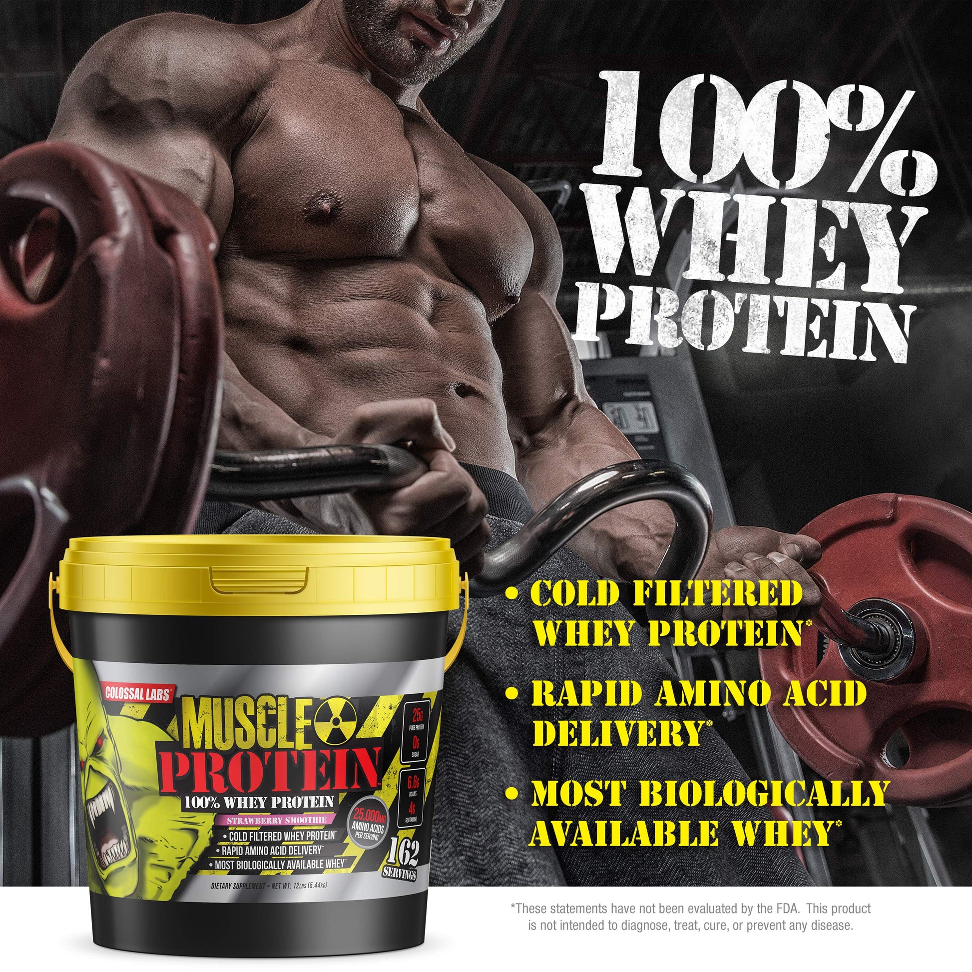 COLOSSAL LABS Muscle Protein Whey Powder [12 lbs/Pack of 1]-Strawberry Protein COLOSSAL LABS uk supplements