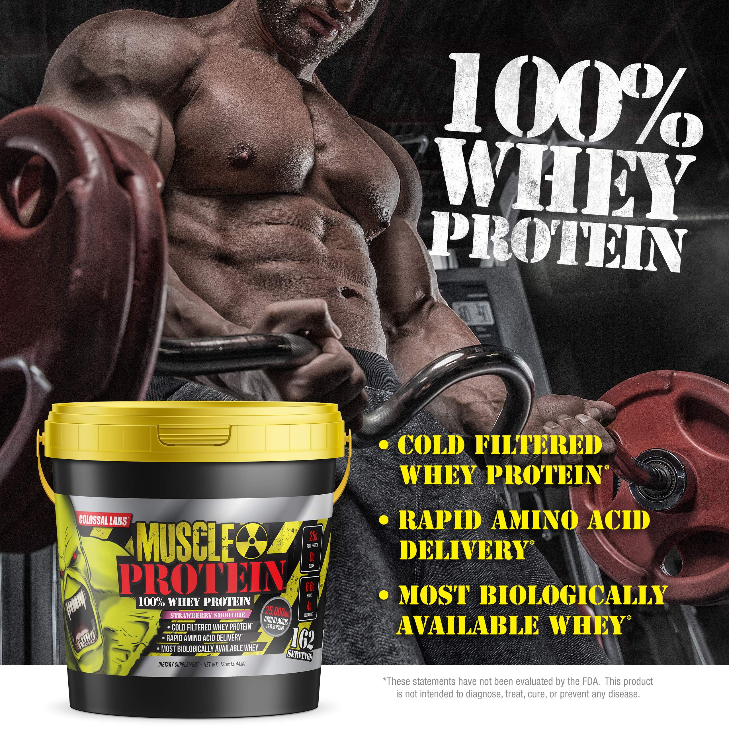 COLOSSAL LABS Muscle Protein Whey Powder [12 lbs/Pack of 1]-Strawberry Protein COLOSSAL LABS uk supplements