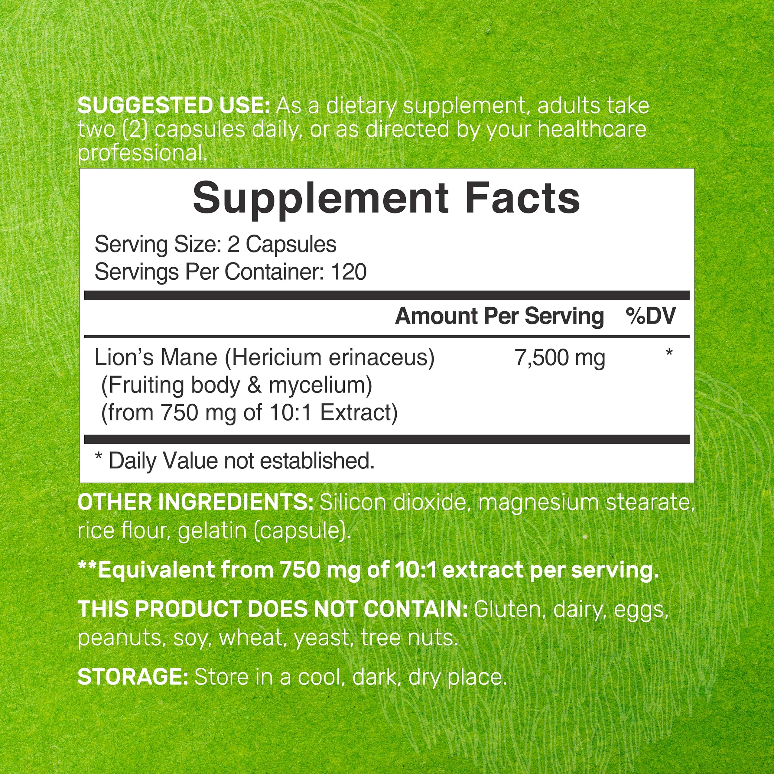 Lions Mane Mushroom Supplement, 7,500mg Per Serving, 240 Capsules – Active Fruiting DEAL SUPPLEMENT uk supplements