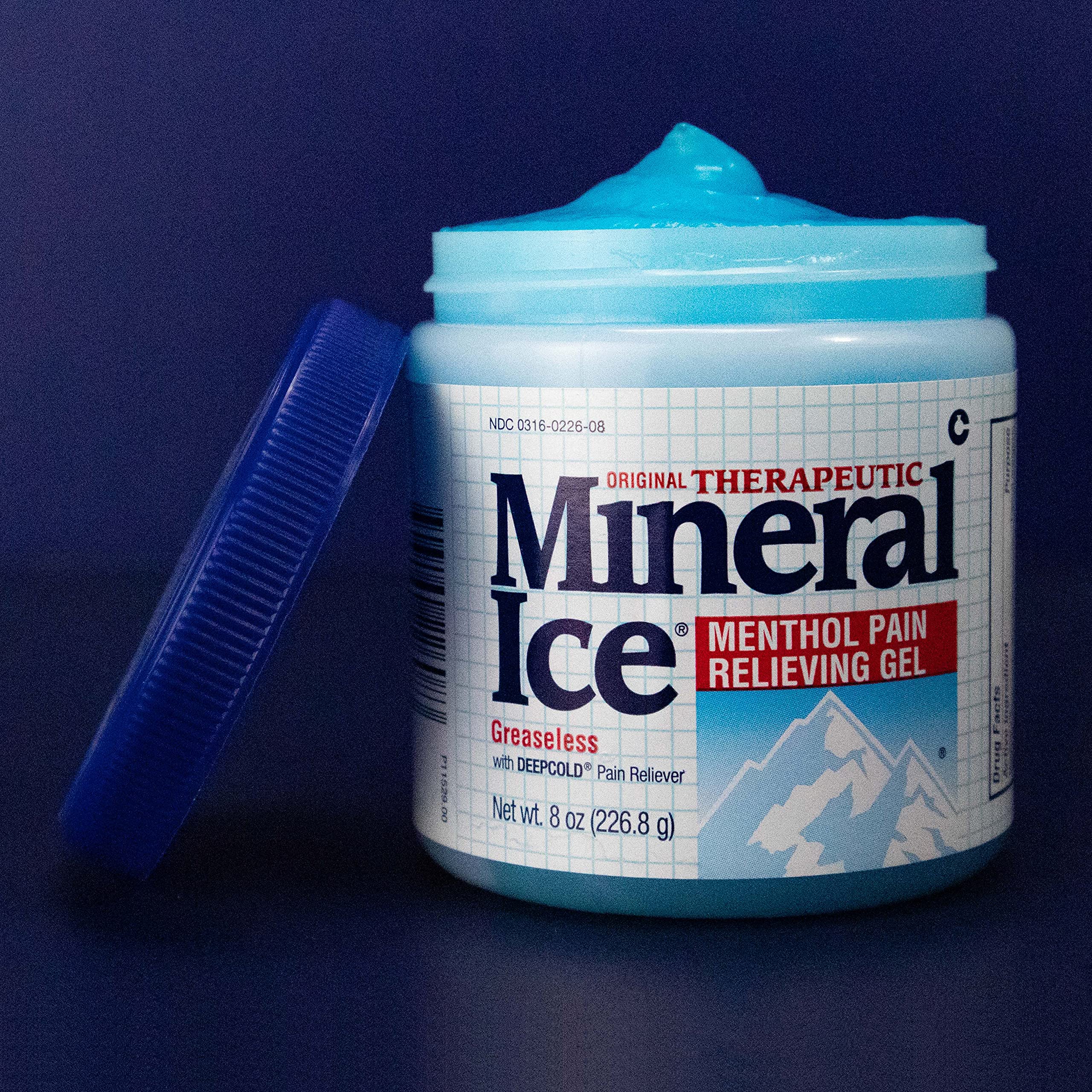 Mineral Ice Original Therapeutic Menthol Pain Relief Gel. Greaseless with "Deepcold" Pain Reliever. Provides Cooling & Penetrating Relief for Arthritis, Simple Backache, Strains & Sprains (8 Ounce) Mineral Ice uk supplements