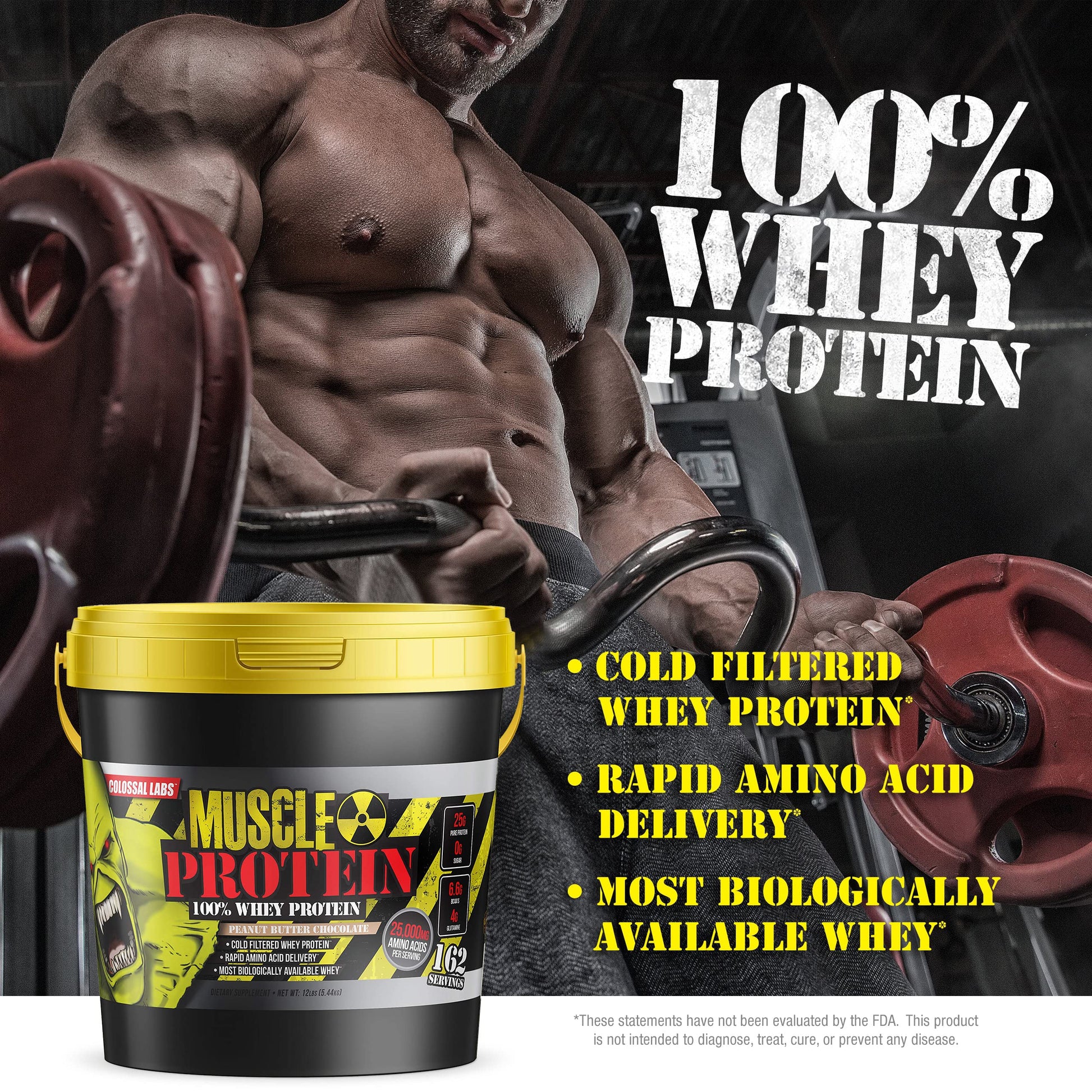 COLOSSAL LABS Muscle Growth Whey Protein [12 lbs/Pack of 1]–Peanut Butter Chocolate COLOSSAL LABS uk supplements