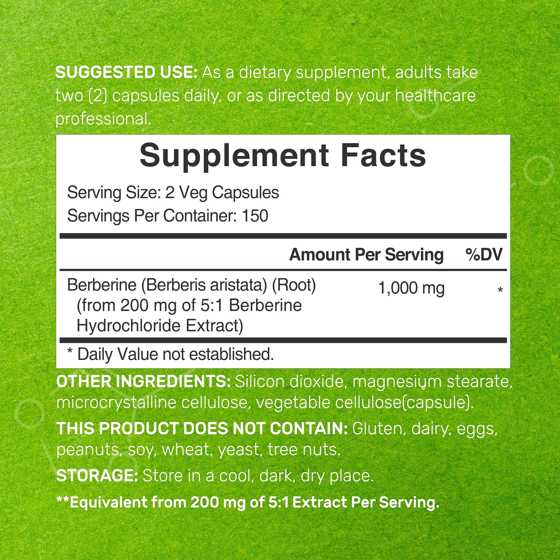 Berberine Supplement, 1,000mg Per Serving, 300 Veggie Capsules – 97% Pure Berberine DEAL SUPPLEMENT uk supplements