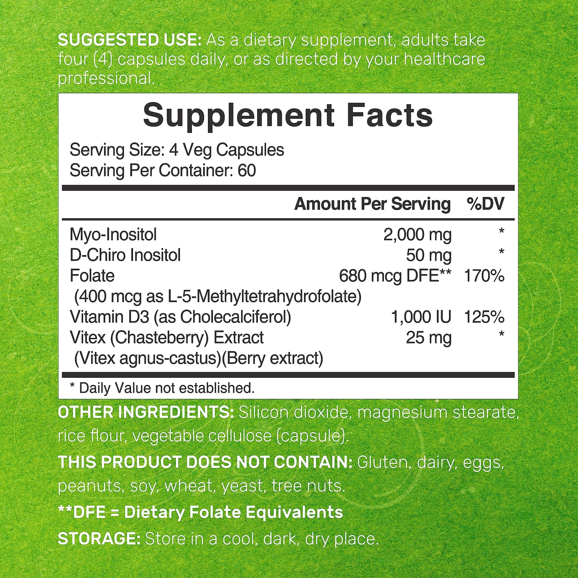 Myo-Inositol & D-Chiro Inositol Supplement (40:1) 2,050mg Per Serving, 240 Veggie Cap DEAL SUPPLEMENT uk supplements
