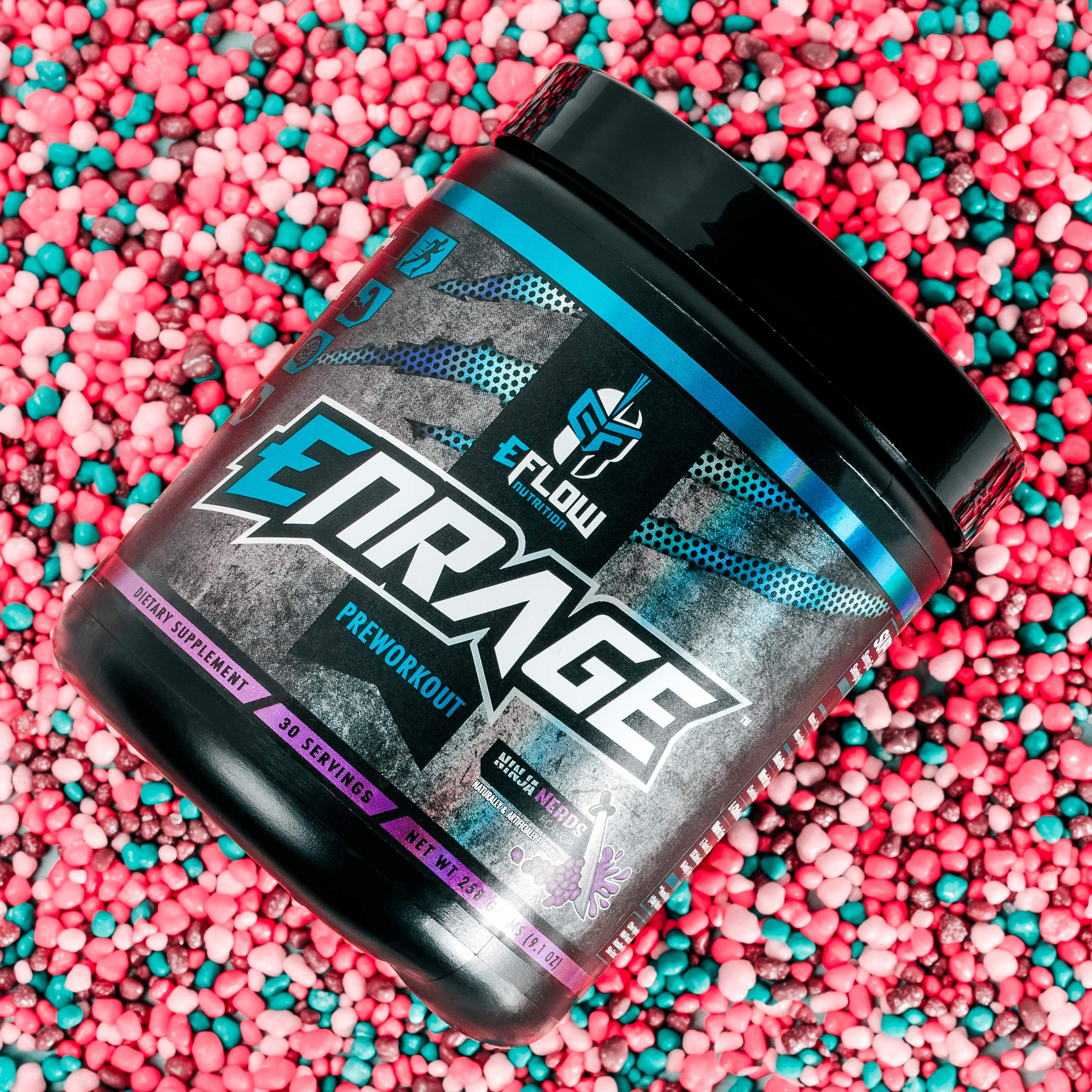 eFlow Nutrition ENRAGE Pre Workout - Energy, Focus, Pumps, and Strength - Ninja Nerds eFlow Nutrition uk supplements