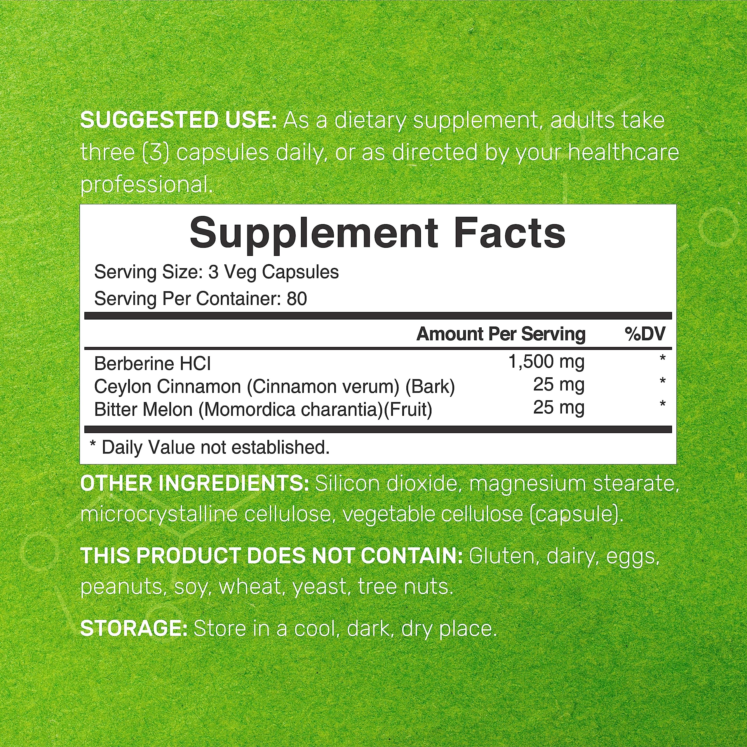 Berberine Supplement 500mg Per Capsule (1500mg Per Serving) | 240 Veggie Capsules DEAL SUPPLEMENT uk supplements