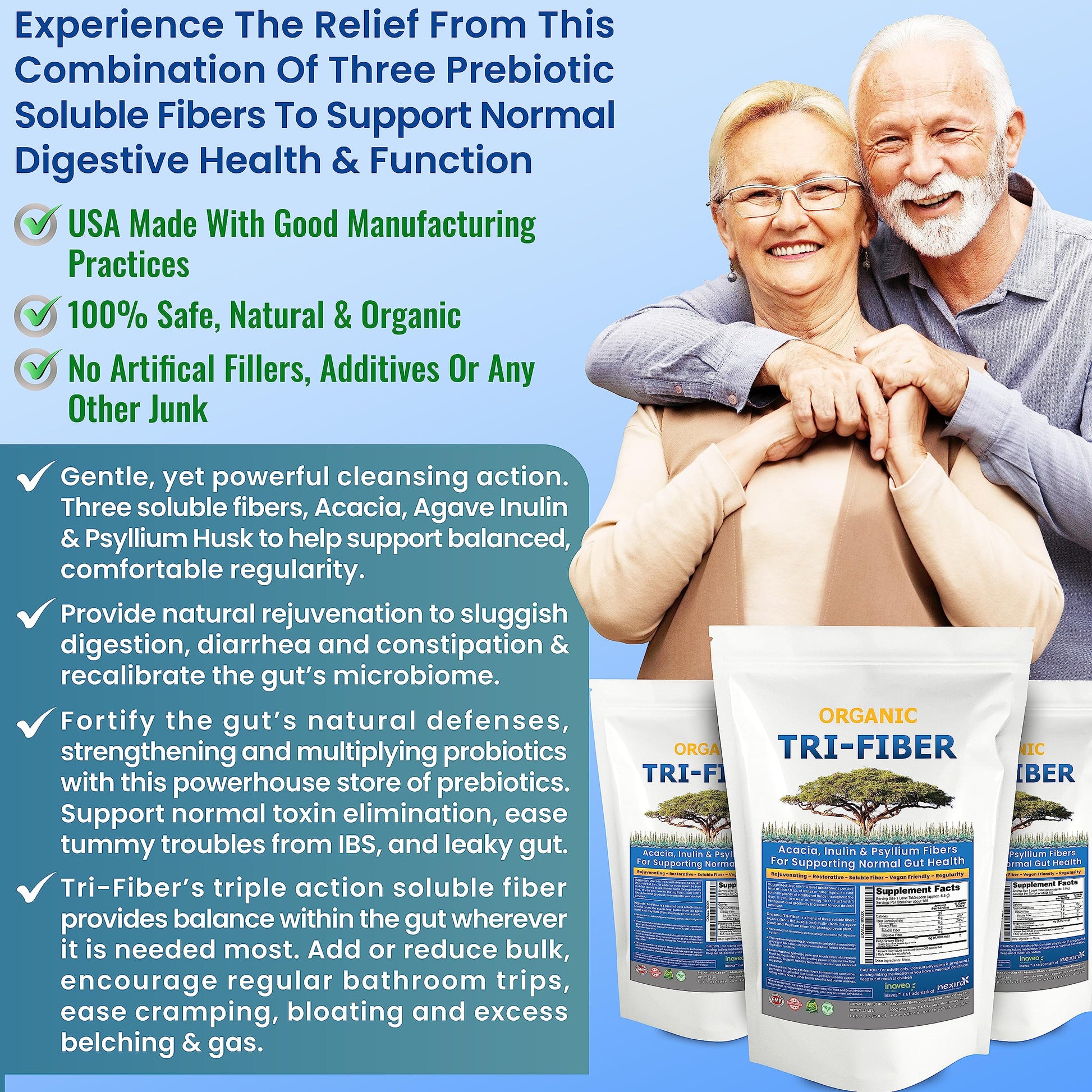 Kidney Restore Tri-Fiber Organic Soluble Fiber Powder, Unflavored High Fiber 3-in-1 Kidney Restore uk supplements