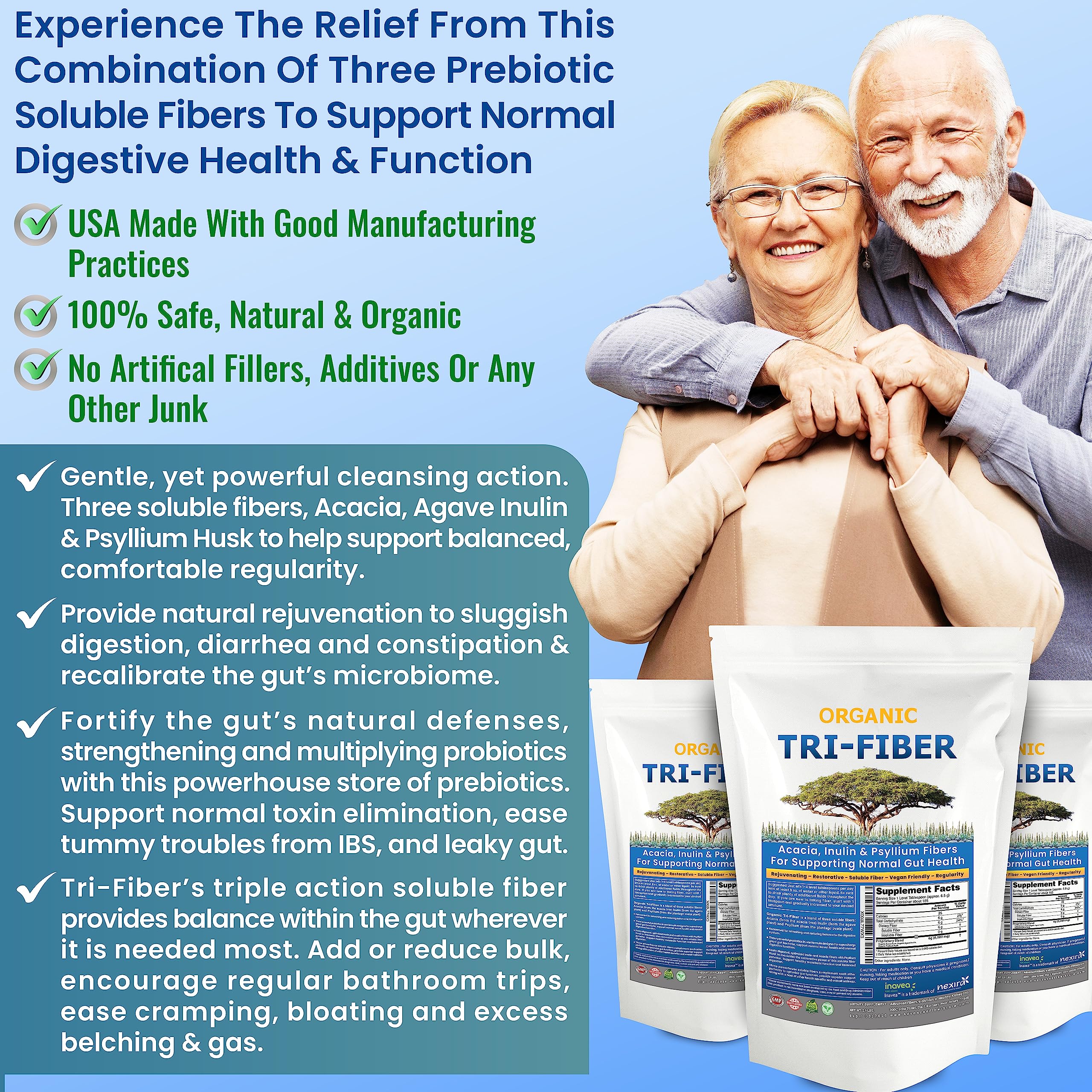 Kidney Restore Tri-Fiber Organic Soluble Fiber Powder, Unflavored High Fiber 3-in-1 Kidney Restore uk supplements
