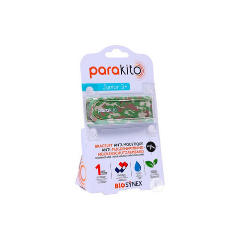 Parakito rechargeable mosquito repellent kid bracelet with "camouflage" patterns PARAKITO uk supplements