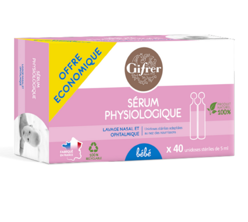 Physiological serum for nasal and ophthalmic washing - 40 single doses - GIFRER GIFRER uk supplements