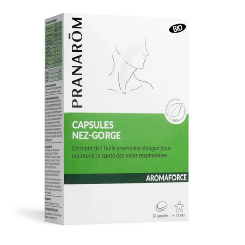 Aromaforce nose-throat capsules organic food supplement - PRANARÔM PRANARÔM uk supplements