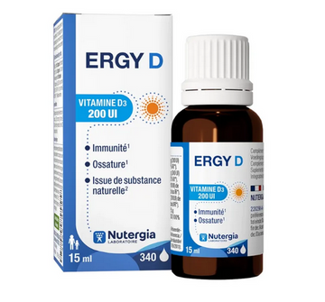 NUTERGIA ERGY D Vitamin D3 drops 200Ui Nutergia uk supplements