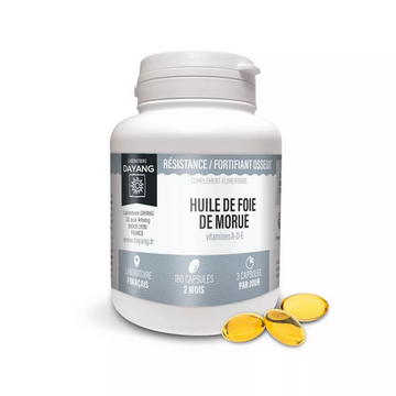 Cod liver oil : bones & immunity - 180 capsules - DAYANG DAYANG uk supplements