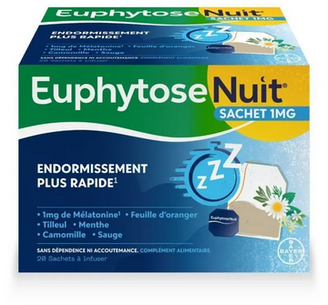 Euphytose Nuit Infusion: Sleep Aid with Melatonin & Herbs 20 Sachets TrustMedUSA uk supplements