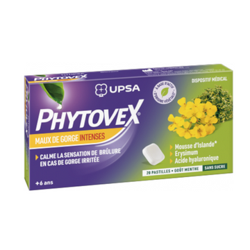Phytovex intense sore throats - 20 sugar-free lozenges - UPSA UPSA uk supplements