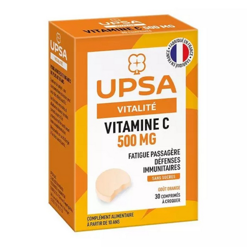 Vitamin C 500mg - 30 chewable tablets - UPSA UPSA uk supplements