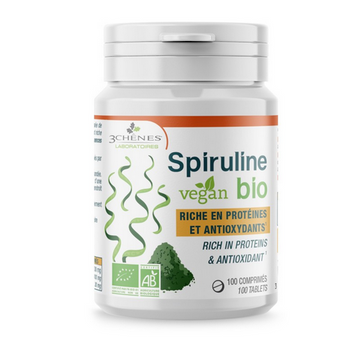 Vegan and organic spirulina LES 3 CHENES 100 tablets LES 3 CHENES uk supplements