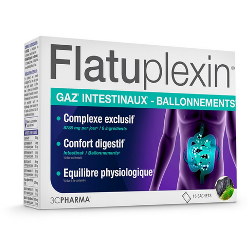 Flatuplexin intestinal gas and bloating 16 sachets 3C PHARMA 3C PHARMA uk supplements