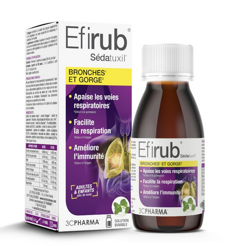 Efirub bronchi and throat syrup - Sedatuxil 3C PAHRMA125 ml 3C PHARMA uk supplements