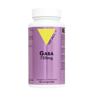 GABA 750 mg (Sommeil réparateur, sérénité) 60 comprimés VIT'ALL+ VIT'ALL+ uk supplements