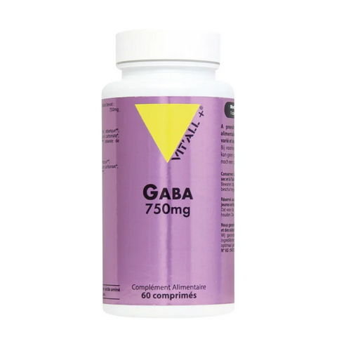 GABA 750 mg (Sommeil réparateur, sérénité) 60 comprimés VIT'ALL+ VIT'ALL+ uk supplements
