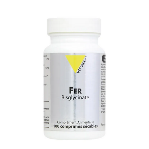 Fer Bisglycinate 27 mg 100 comprimés VIT'ALL+ VIT'ALL+ uk supplements