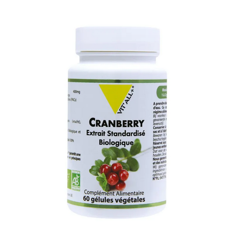 Cranberry BIO Extrait standardisé 400 mg 60 gélules VIT'ALL+ VIT'ALL+ uk supplements