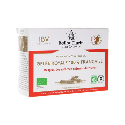 Gelée royale française BIO dynamisée 10 ampoules BALLOT FLURIN TrustMedUSA uk supplements