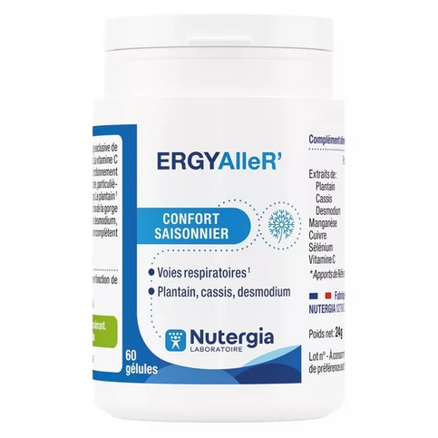 ERGYALLER' seasonal respiratory comfort NUTERGIA Nutergia uk supplements