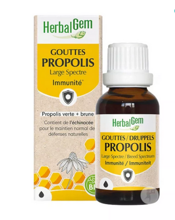 Propolis BIO Large spectre Flacon gouttes Gorge 15 ml HERBALGEM HERBALGEM uk supplements