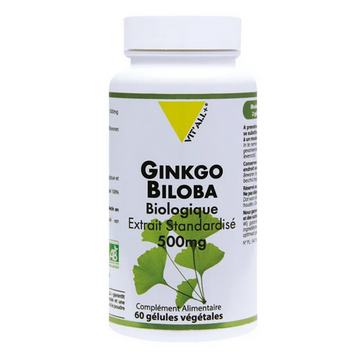 Ginkgo Biloba BIO 500mg Extrait standardisé 60 gélules VIT'ALL+ VIT'ALL+ uk supplements