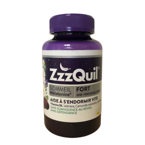 ZzzQuil Sommeil Fort 60 gummies 1.7mg melatonin and herbs TrustMedUSA uk supplements