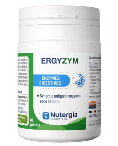 NUTERGIA Ergyzym : digestive enzymes - 40 capsules Nutergia uk supplements