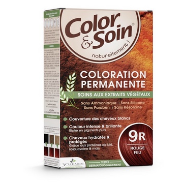 Permanent hair dye 9R fire red Color&Soin LES 3 CHENES