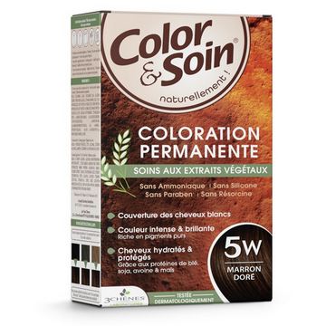 Permanent hair dye 5W golden brown Color&Soin LES 3 CHENES