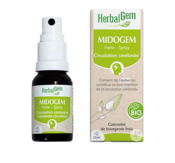 Midogem Forte Spray 10 ml Complexe circulation cérébrale / Migraines BIO GC25 HERBALGEM