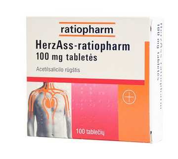 Herz ASS-Ratiopharm tablets, 100 Tabs