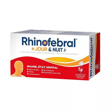 Rhinofebral Day & Night Cold Flu Condition 12 sachets