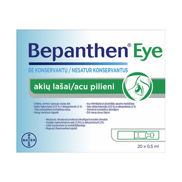 Bepanthen Moisturizing Eye Drops 0,5ml x 20pcs/Tired,Red, Irritated and Dry Eyes